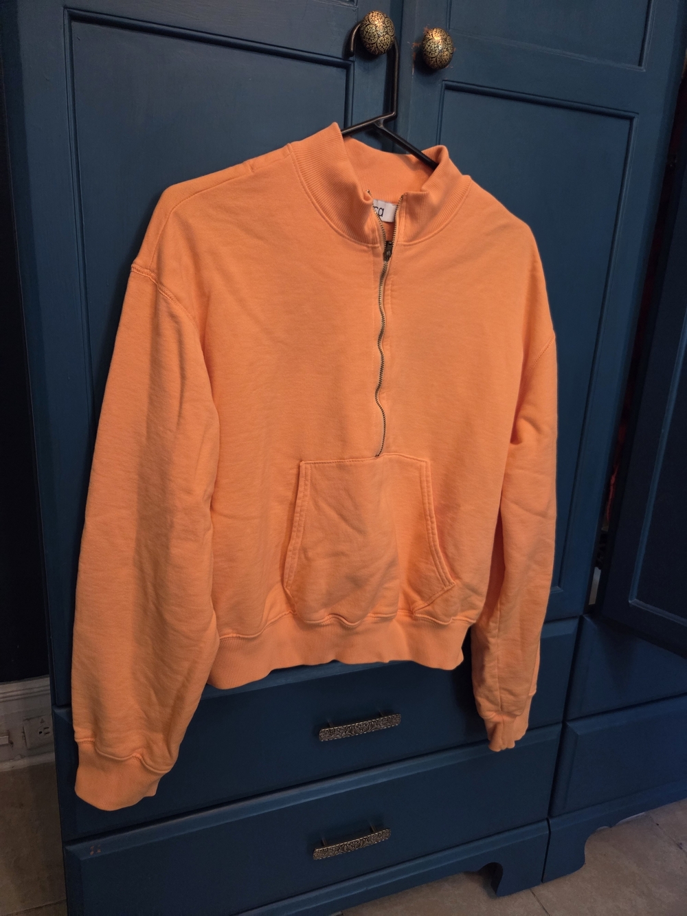 Etica Women's Half-Zip Sweatshirt in Bright Orange